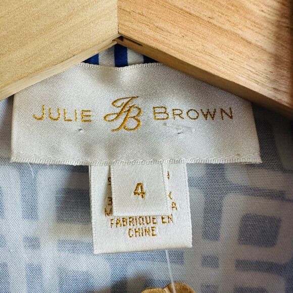 Vintage Julie Brown Mod Blue & White Sleeveless‎ Dress – Size 4 – 60s Style - Picture 5 of 12